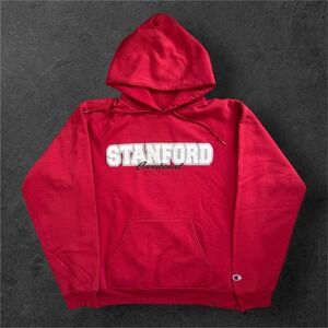 Champion Stanford Cardinal Hoodie Mens Medium Red Collegiate Sweatshirt NCAA